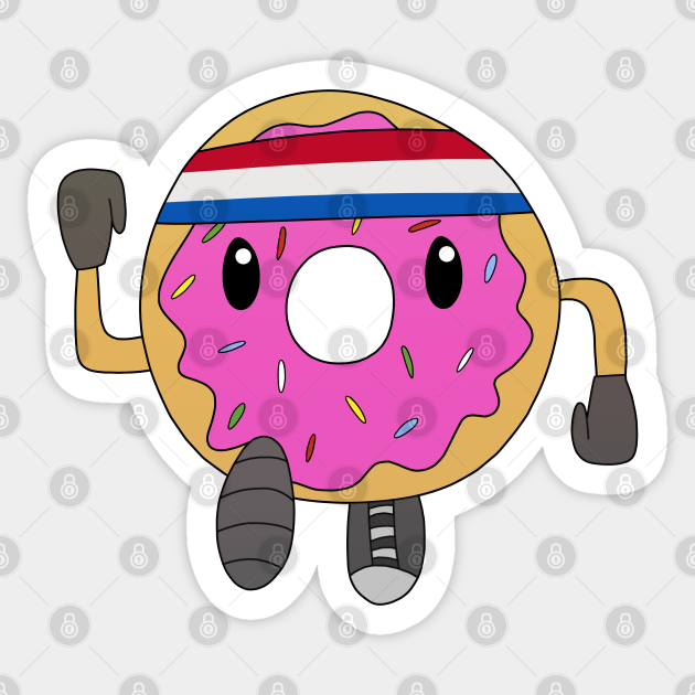 Donut Run Donut Sticker TeePublic